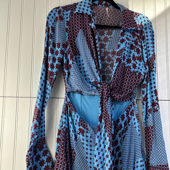 Free People Miki Geometric Cutout Mini Dress Size S - Picture 5 of 10